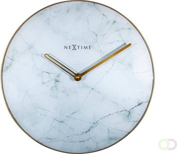 NeXtime Wandklok 40 cm Glas Metaal 'Marble'